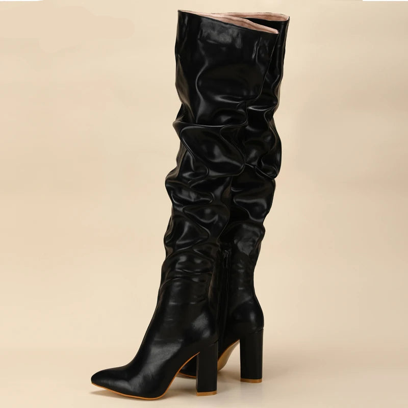 Bottes plissé pour femmes