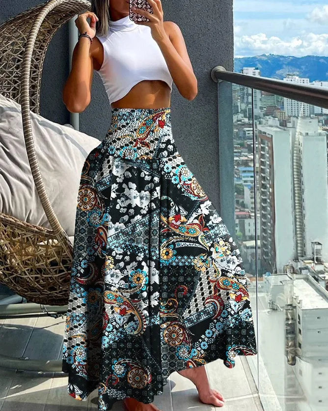 Jupe longue taille haute pour femmes