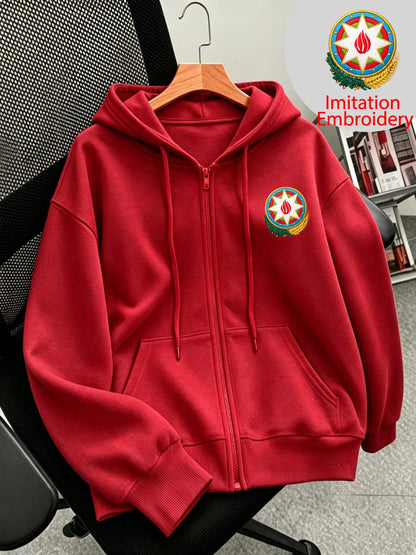 Sweat à Capuche Zippé Femme – Imprimé Azerbaïdjan