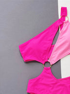 Maillot de bain une pièce asymétrique épissage une épaule pour femmes