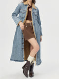 Veste en jean épaisse à simple boutonnage pour femmes