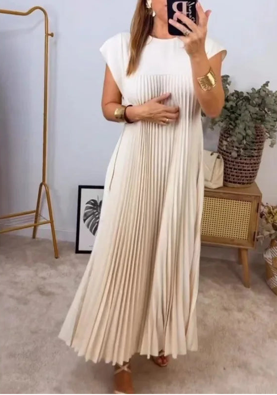 Robe Longue Plissée Femme – Élégante et Décontractée