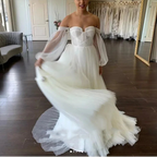 Robe de mariée simple en tulle pour femmes