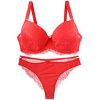 Ensemble de soutien-gorge et culotte avec nœud en dentelle pour femmes
