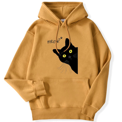 Sweat à Capuche Femme – Imprimé Chat Noir Meow