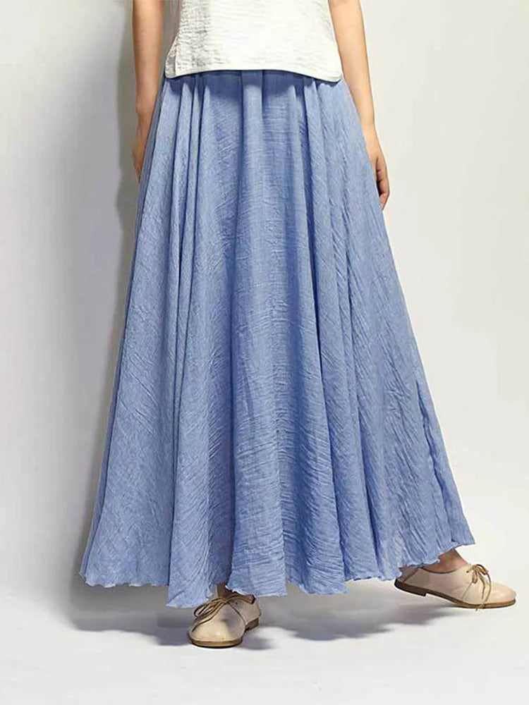 Jupe Longue Femme en Lin – Taille Haute