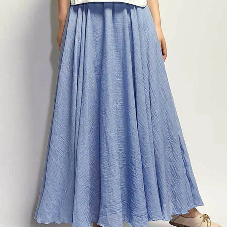 Jupe maxi en lin taille haute pour femmes