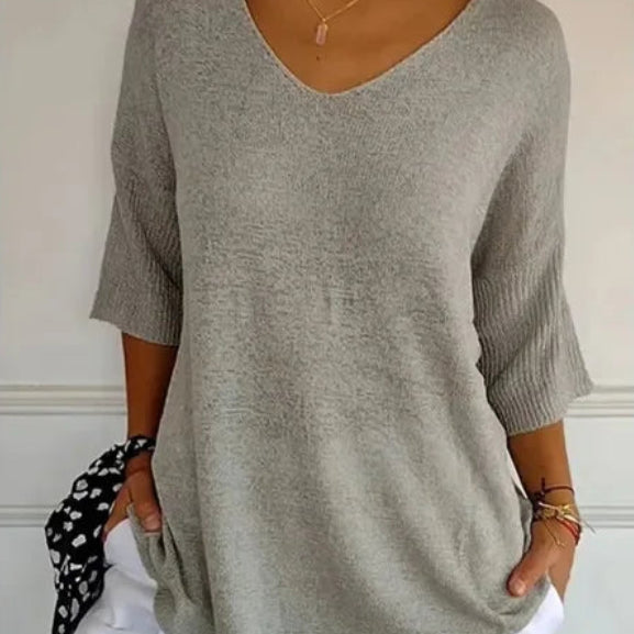 Pull décontracté à col en V pour femmes