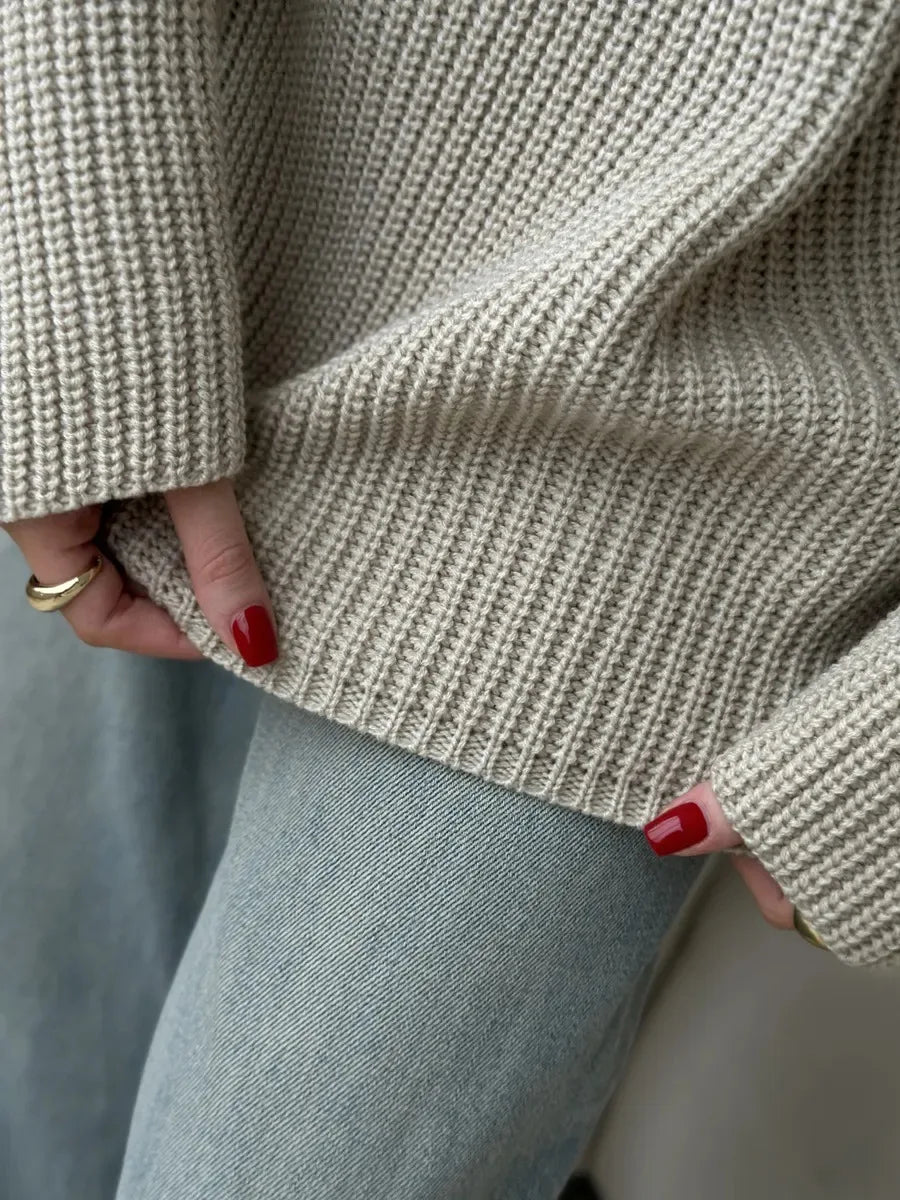 Pull basique tricoté col rond pour femmes
