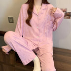 Ensemble de pyjama rose avec nœud papillon pour femmes