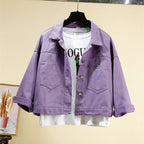 Vestes en jean violet pour femmes