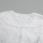 Chemisier en dentelle transparente blanche pour femmes