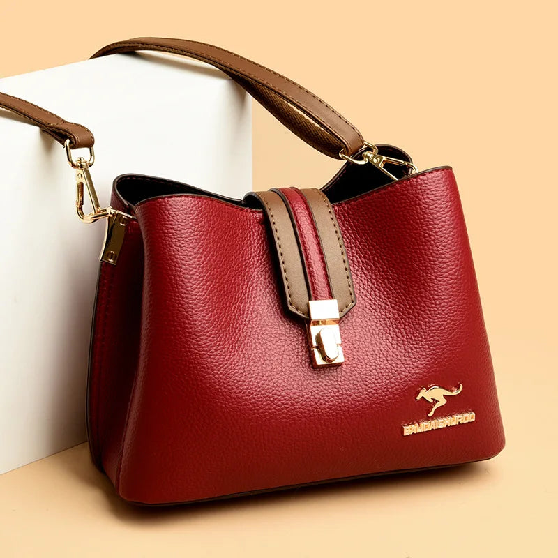 Sac seau en cuir souple pour femmes