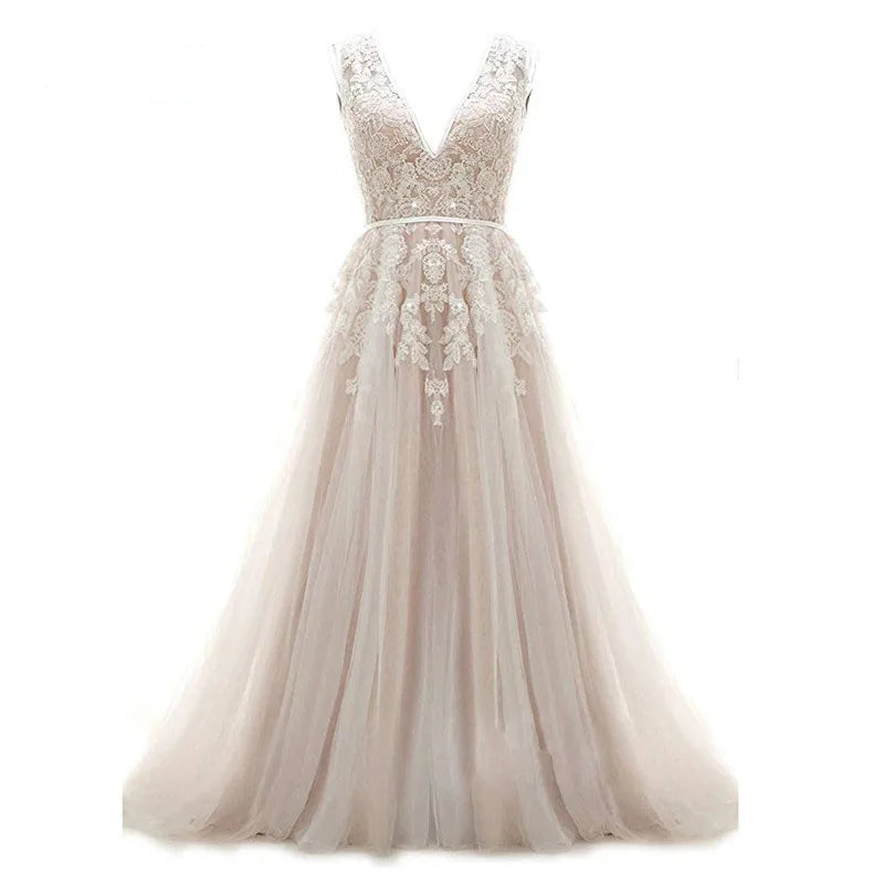 Robe de mariée sexy en tulle et dentelle, pour femmes