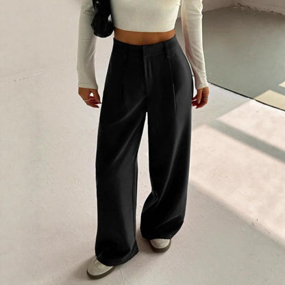 Pantalon Ample Femme – Taille Haute et Tissu Léger