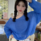 Pull en tricot ajouré simple pour femmes