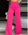 Pantalon évasé croisé coupe slim pour femmes