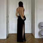 Robes longues en maille transparent pour femmes