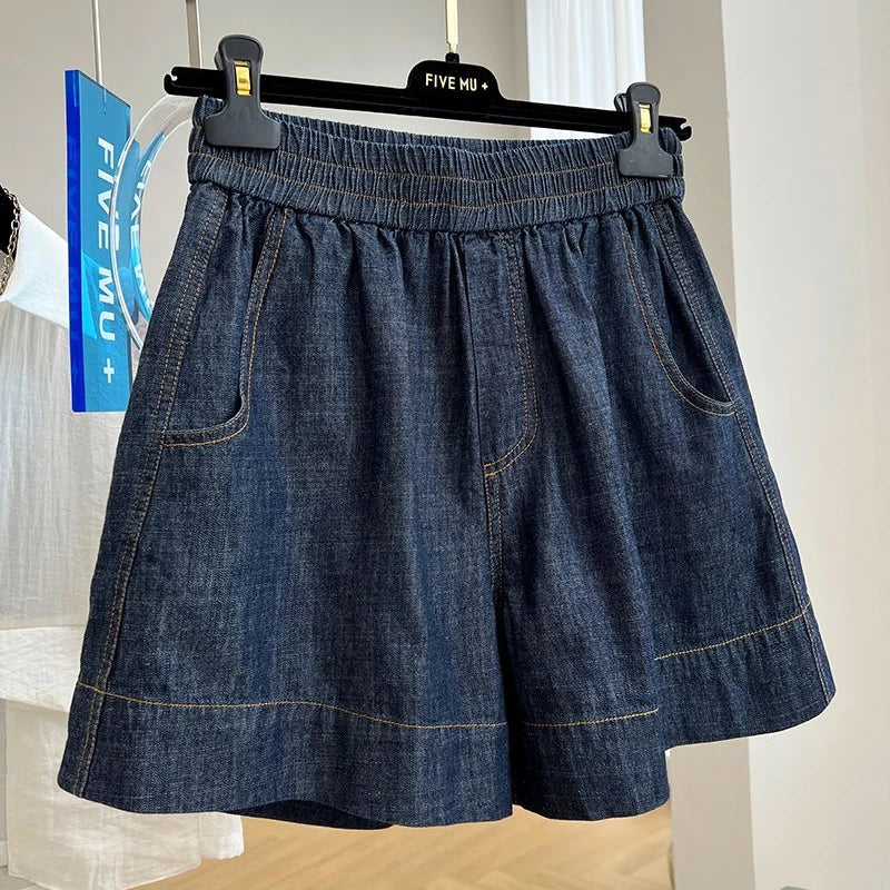 Short en jean cowboy bleu pour femmes