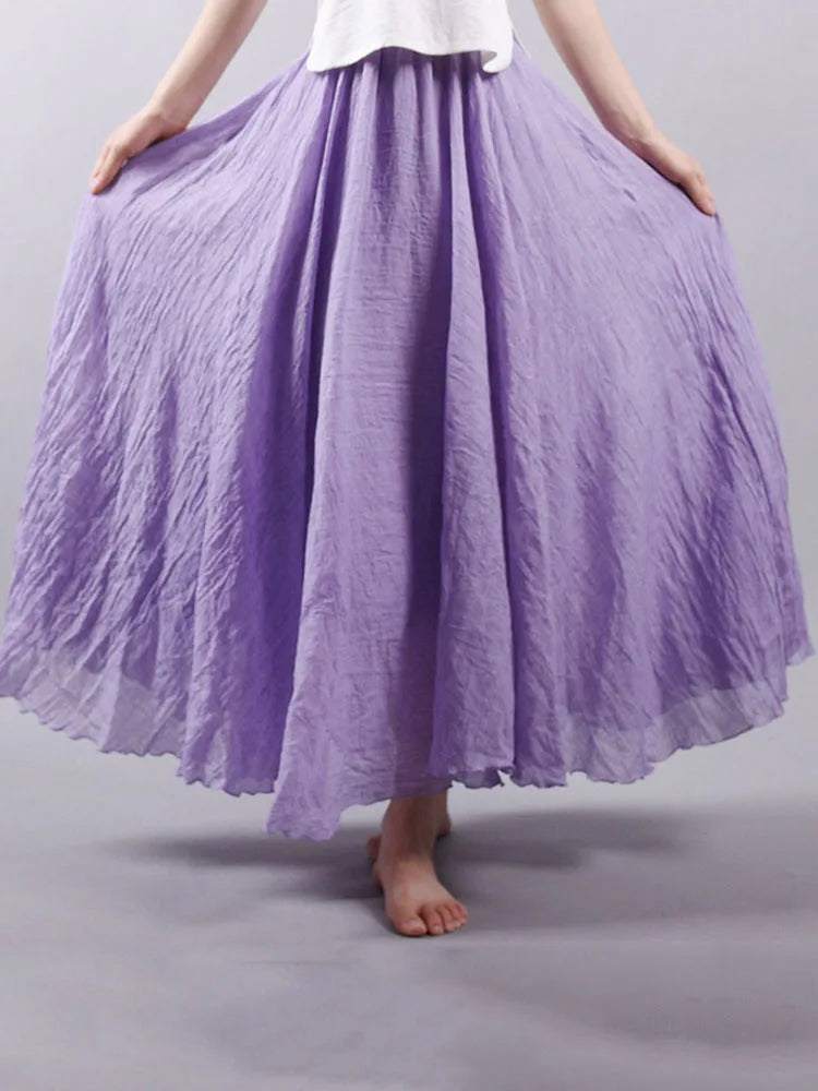 Jupe Longue Femme en Lin – Taille Haute
