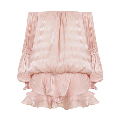 Robe Romantique Femme – Volants et Épaules Dénudées