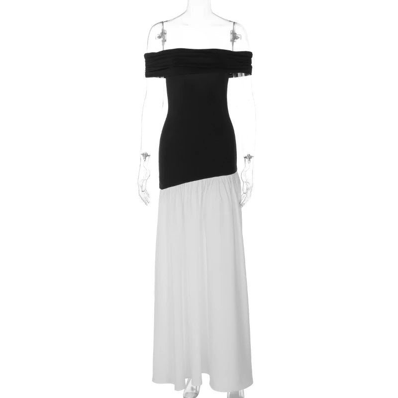 Robe longue à épaules dénudées pour femmes