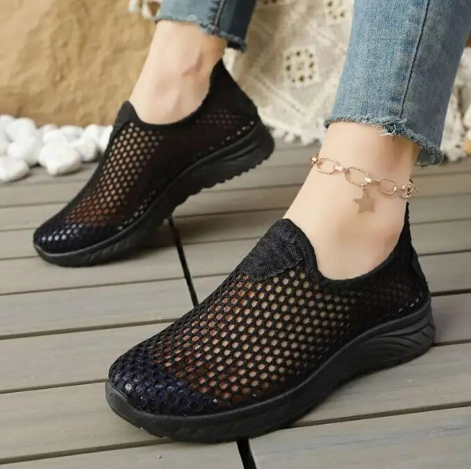 Baskets en maille ajourées pour femmes