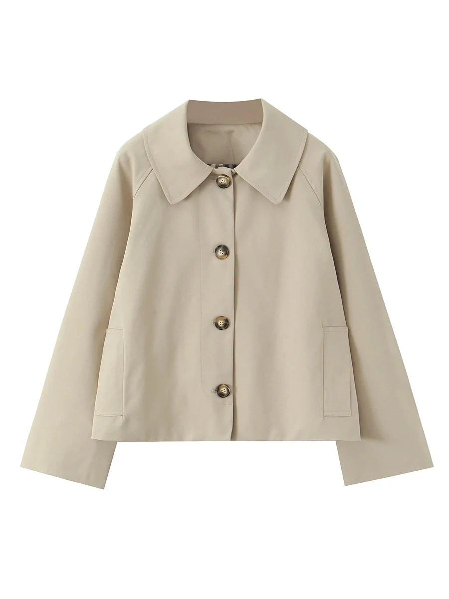 Veste courte à carreaux de couleur pour femmes