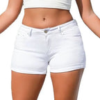 Shorts en jean décontractés taille haute pour femmes