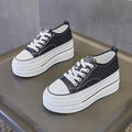 Baskets en cuir a semelle haute pour femmes