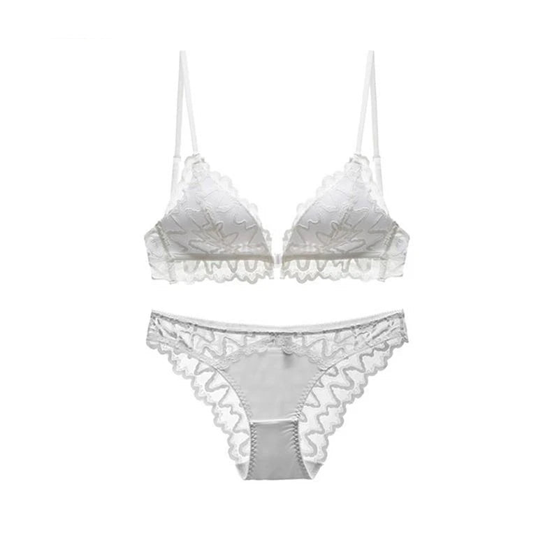 Ensemble de lingerie soutien-gorge et culotte Push Up en dentelle pour femmes
