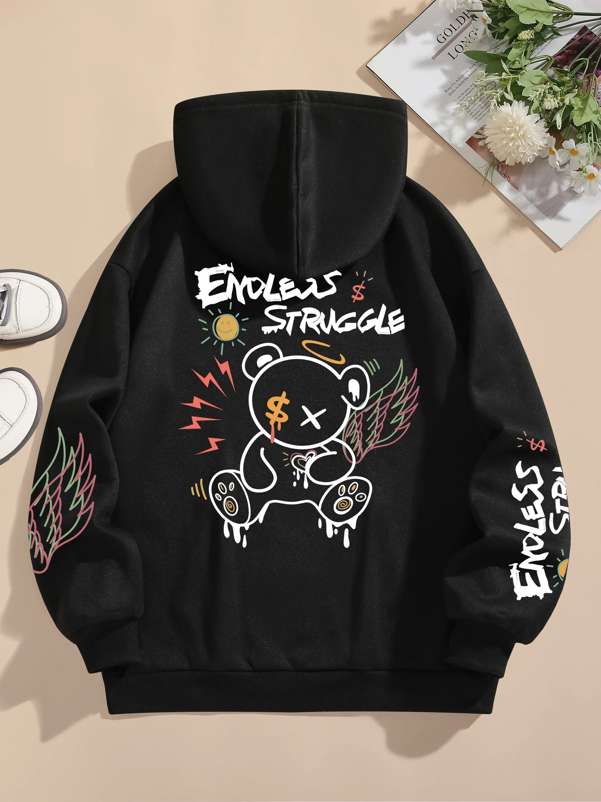 Sweat-shirts imprimé ours graffiti pour femmes
