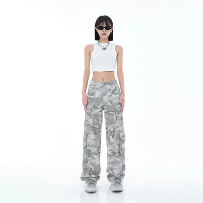 Pantalon Cargo Camouflage Femme – Style Utilitaire