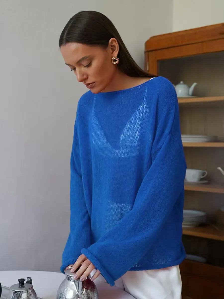 Pull Ajouré Femme – Maille Fine et Transparente