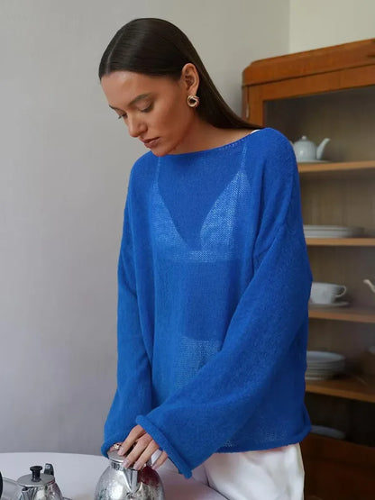 Pull Ajouré Femme – Maille Fine et Transparente