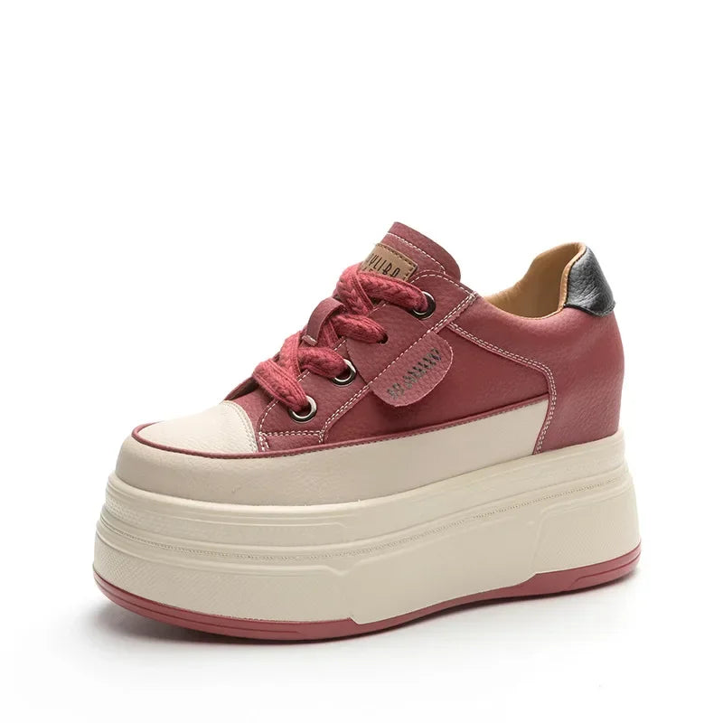 Baskets en cuir véritable pour femmes