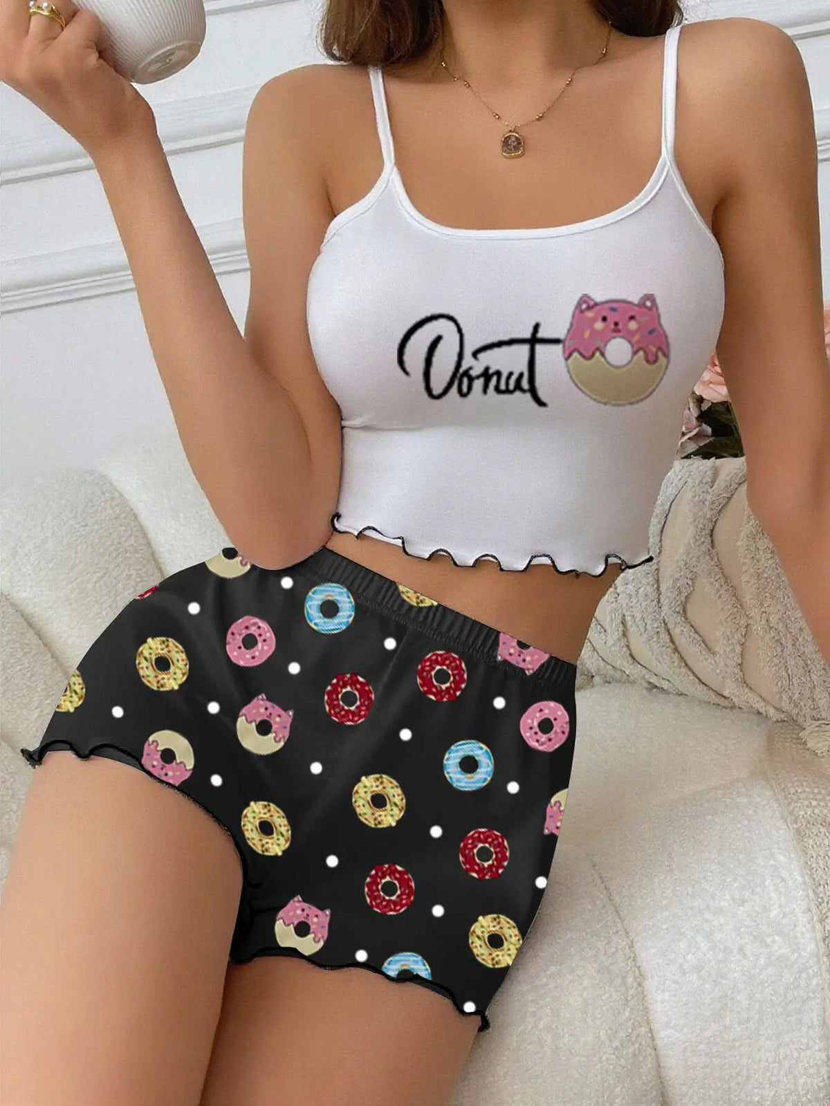 Pyjama 2 Pièces Femme – Caraco et Short