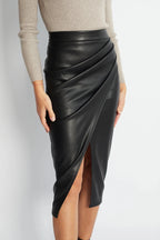 Jupe en cuir PU pour femmes