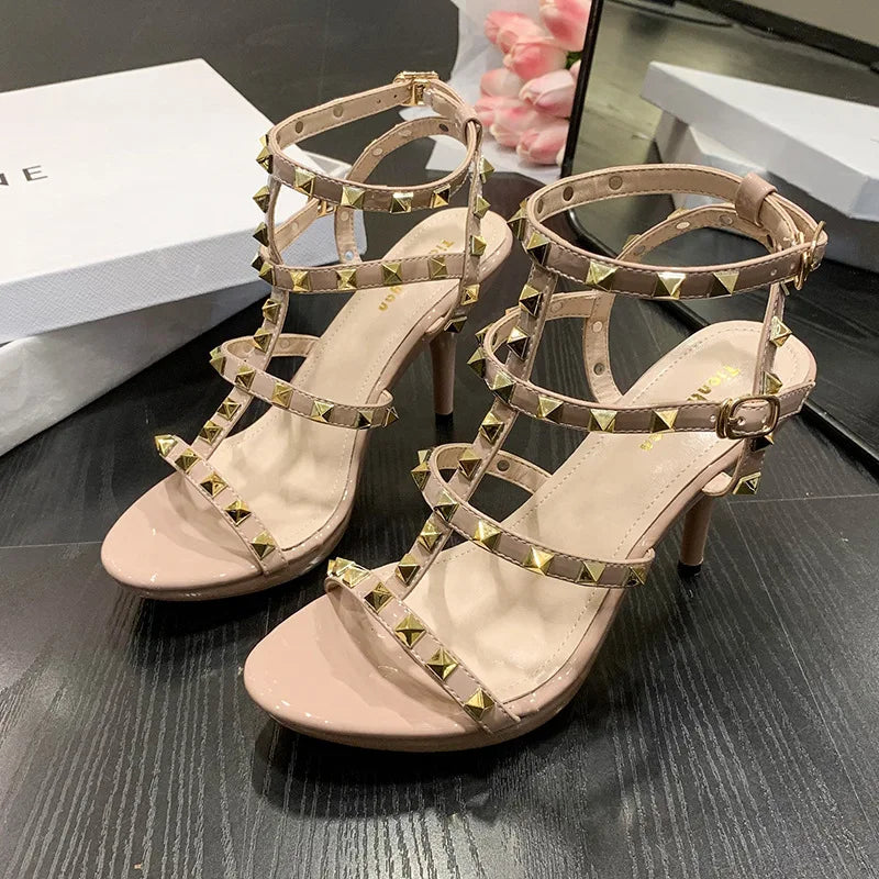Sandales cheville boucle sangle avant bout ouvert pour femmes