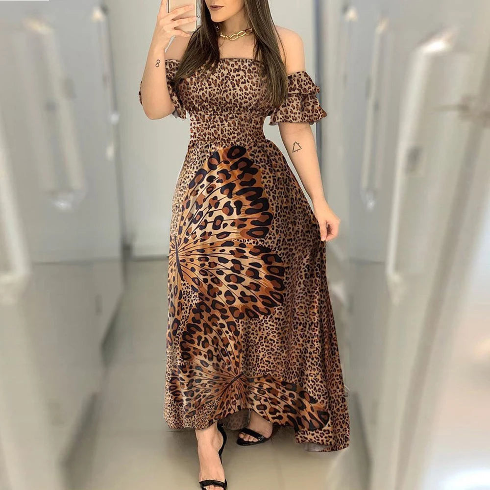 Robe longue à volants pour femmes