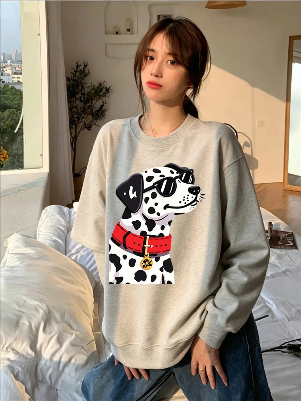 Sweat-shirt à capuche ample et chaud en polaire pour femmes