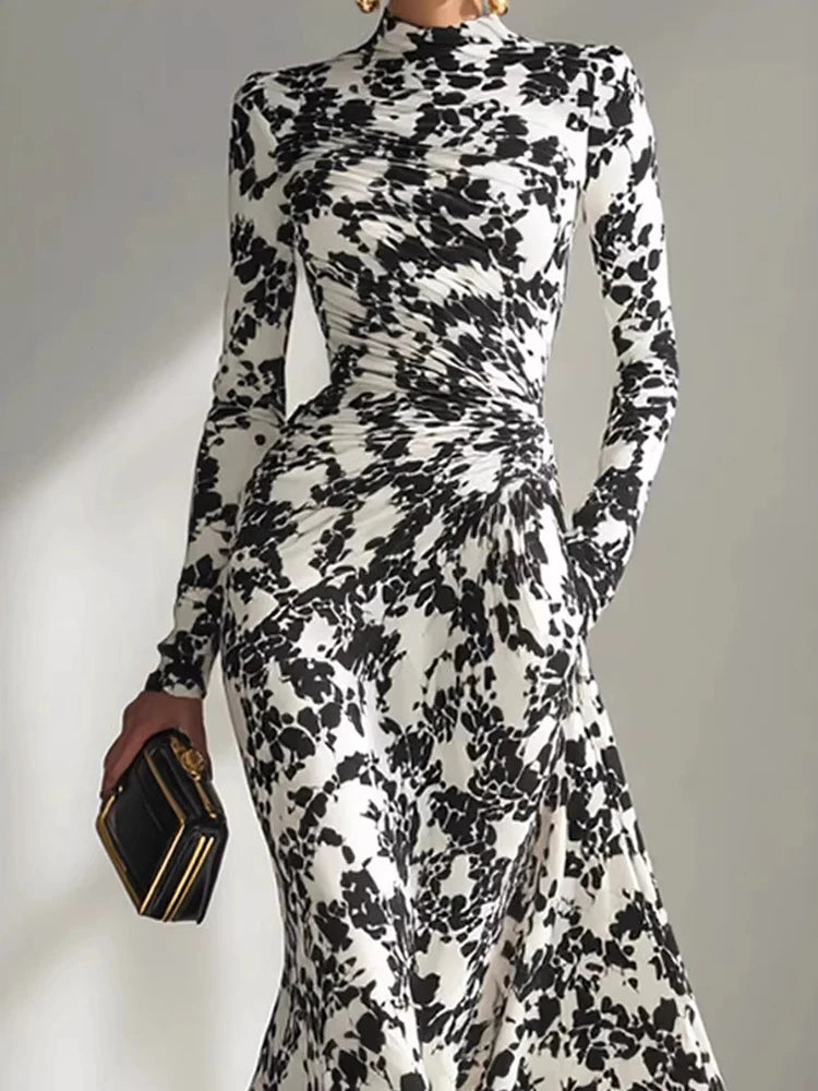 Robe longue tendance à manches longues pour femmes