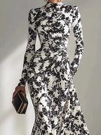 Robe longue tendance à manches longues pour femmes