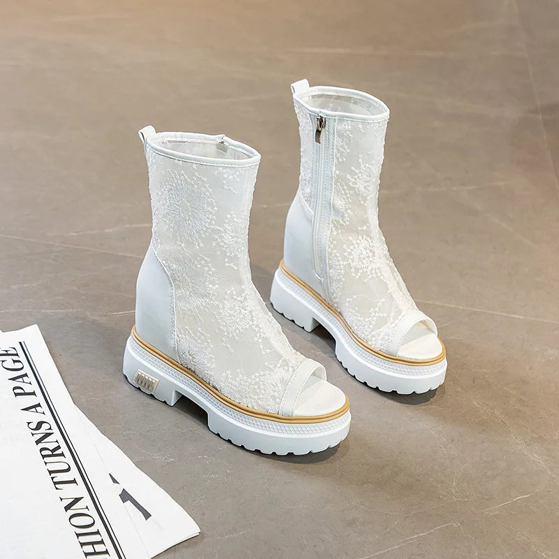 Bottes hautes à plateforme pour femmes