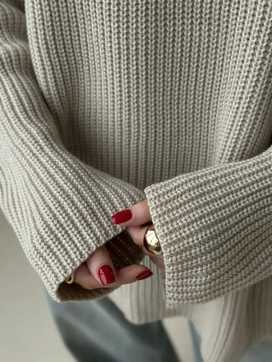Pull basique tricoté col rond pour femmes