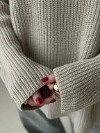 Pull basique tricoté col rond pour femmes