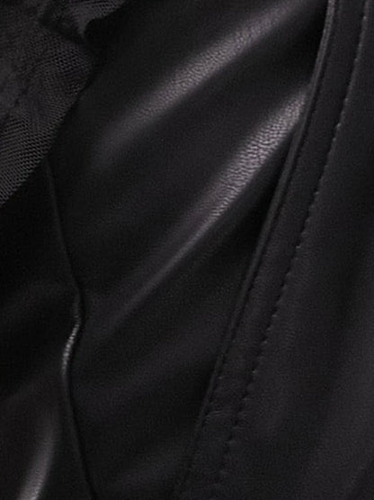 Pantalon Cheville Taille Haute en Similicuir Mat