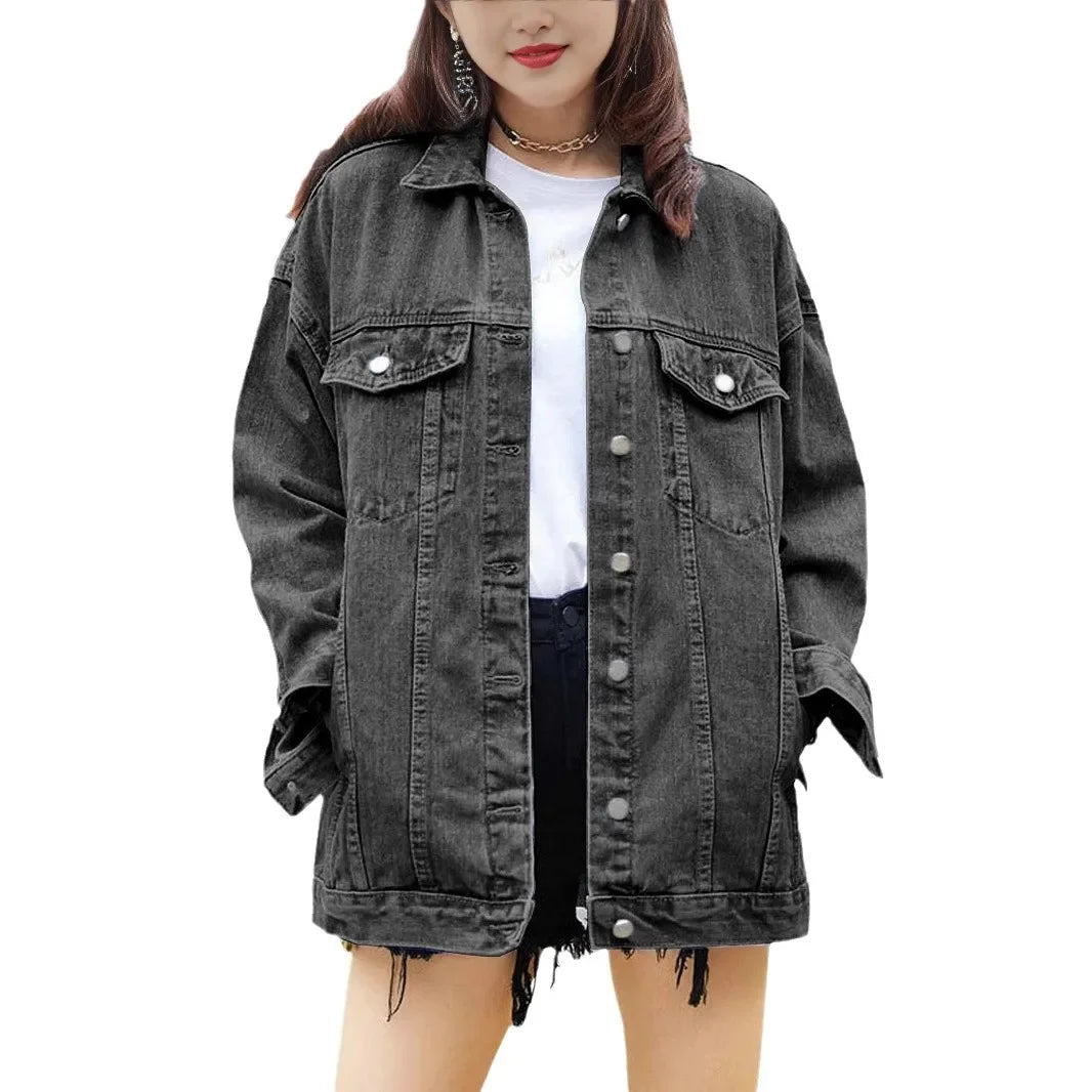 Veste en jean à manches longues pour femmes