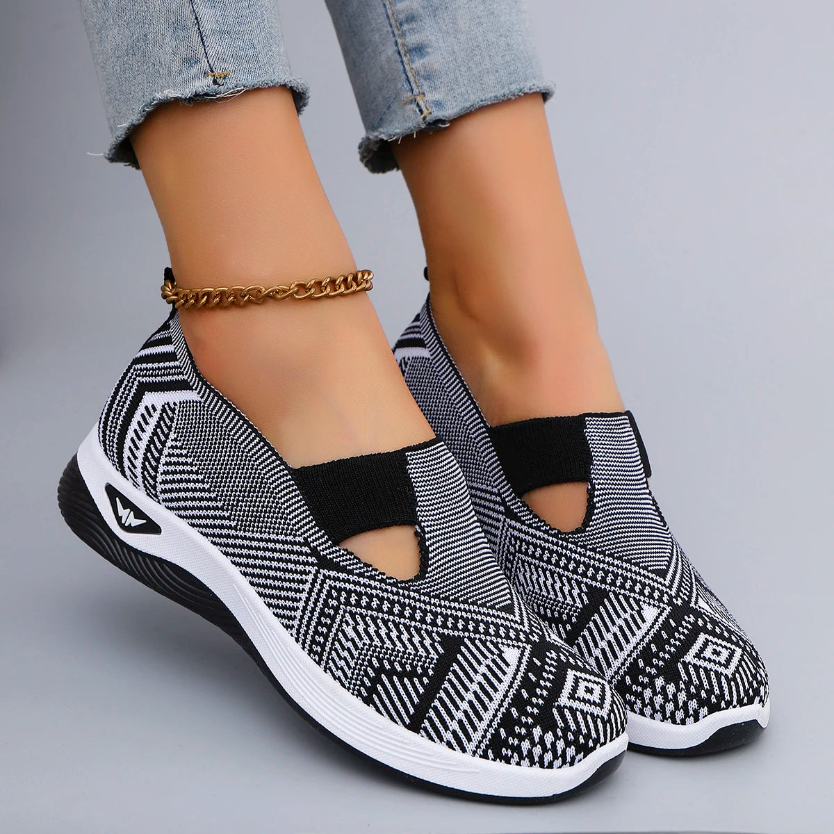 Chaussures plates d'été en maille respirante pour femmes
