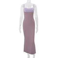 Robe longue d'été contrastée pour femmes